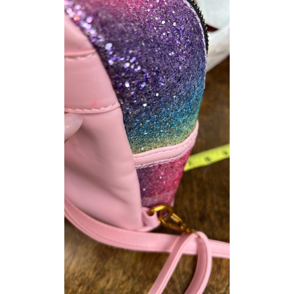 Glitter Rainbow Mini Backpack Cute Small Backpack Purse Shoulder Bag - Picture 12 of 12